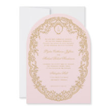  roze Paris Monogram Uitnodiging