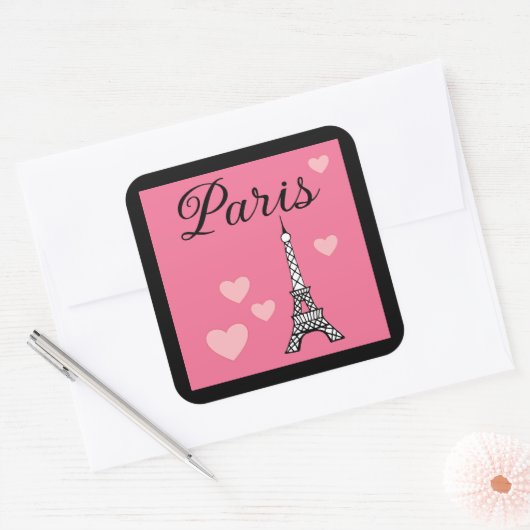 Roze Paris Stickers (Envelop)