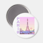 Roze Paris Sunset Producten Magneet (Voorkant / Achterkant)