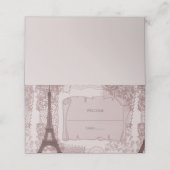 Roze Parisian Reception Place Card (Buitenkant ongevouwen)