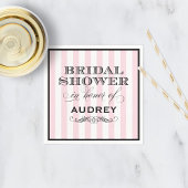 Roze Parisian Stripes Vrijgezellenfeest Servet