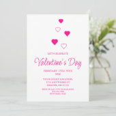 Roze partij bij de minimalistische Valentijnsdag Kaart (Staand voorkant)