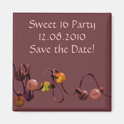 Roze partijlampje Magnet Magneet (Voorkant)