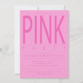 roze partijuitnodigingen kaart (Voorkant)