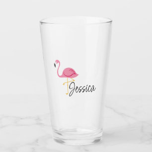 Roze Party Flamingo glazen beker