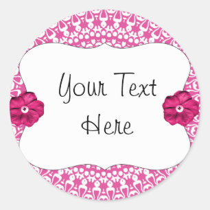 Roze Party Girlie Cupcake Toppers/Labels/Stickers Ronde Sticker