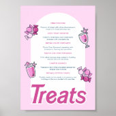 Roze Party Sweet Treats Menu Poster (Voorkant)