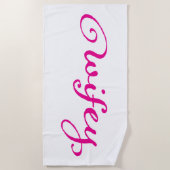 Roze Pas getrouwd bruid vrouw Strandlaken (Voorkant)