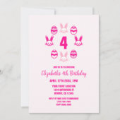 Roze Pasen 4e verjaardag Kaart (Voorkant)