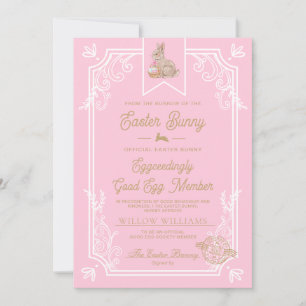 Roze Pasen Goed Ei Lid Certificaat Kaart