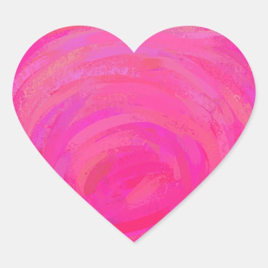 Roze Passie Hart Sticker (Voorkant)