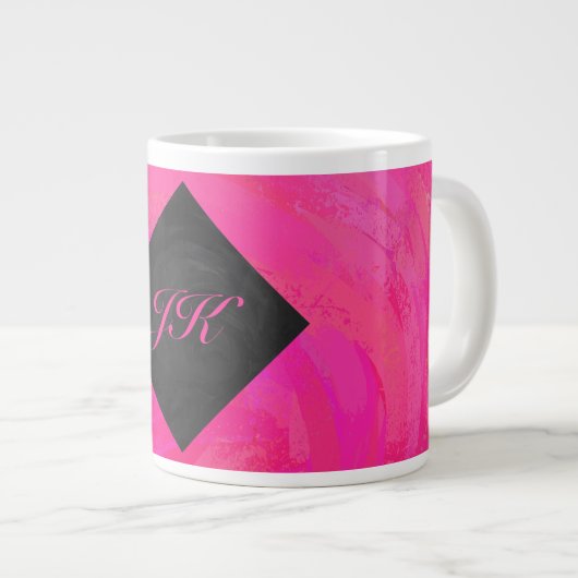 Roze passie Monogram Jumbo Beker (Voorkant rechts)