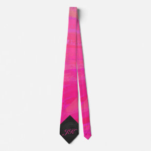 Roze passie Monogram Stropdas