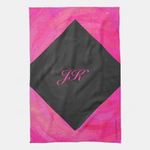 Roze passie Monogram Theedoek