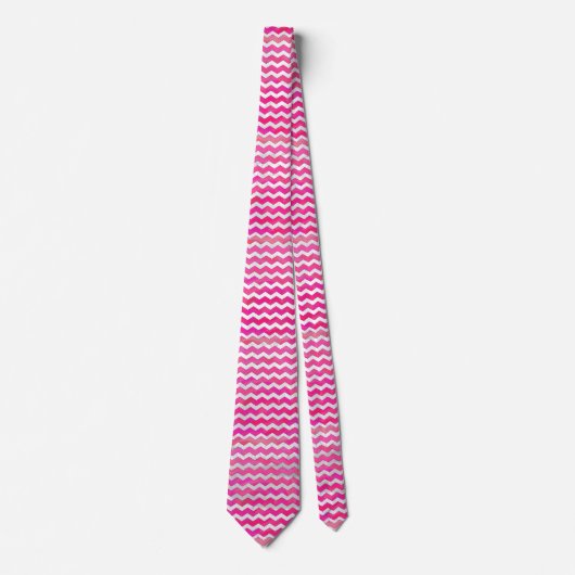 Roze Passion Chevron Pattern Stropdas (Voorkant)