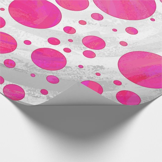Roze Passion Polka Dot Pattern Cadeaupapier (Hoek)