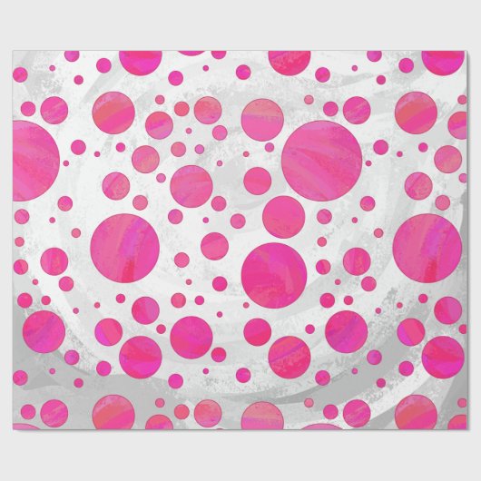 Roze Passion Polka Dot Pattern Cadeaupapier (Vlak)