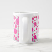 Roze Passion Polka Dot Pattern Extra Grote Beker (Achterkant)