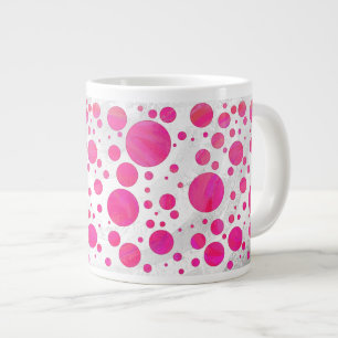 Roze Passion Polka Dot Pattern Extra Grote Beker