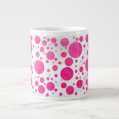 Roze Passion Polka Dot Pattern Extra Grote Beker (Voorkant)