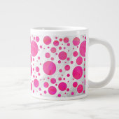 Roze Passion Polka Dot Pattern Extra Grote Beker (Rechts)