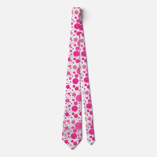 Roze Passion Polka Dot Pattern Stropdas (Voorkant)