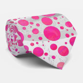 Roze Passion Polka Dot Pattern Stropdas (Opgerold)