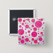Roze Passion Polka Dot Pattern Vierkante Button 5,1 Cm (Voorkant /achterkant)
