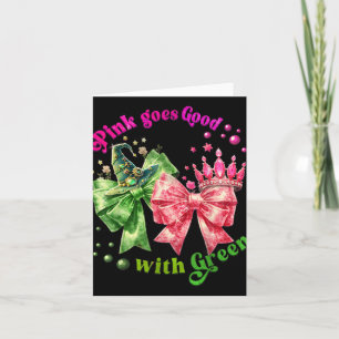 Roze past goed bij groene grappige Halloween-heks Kaart