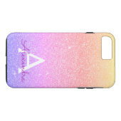 Roze pasta Glitter en Sparkle Monogram Case-Mate iPhone Case (Achterkant (Horizontaal))