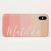 Roze pasta Huin Ombre Stripe Persoonlijke benaming Case-Mate iPhone Case (Achterkant (horizontaal))