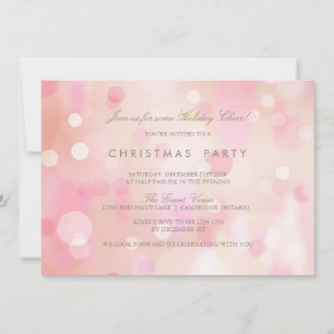 Roze pasta licht kerstfeest uitnodiging