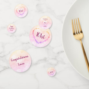 Roze pasta voor 101e verjaardag confetti