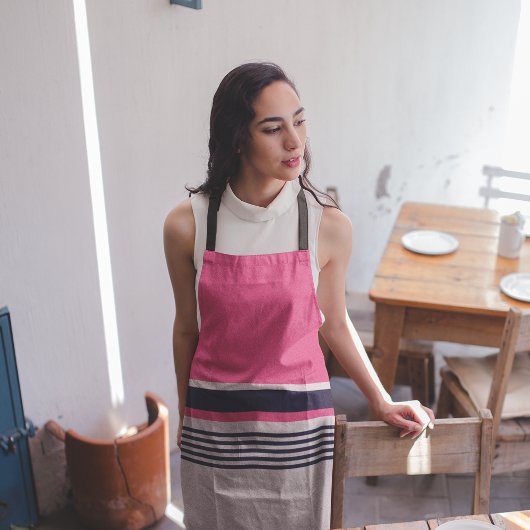 Roze pasteelstrepen schort