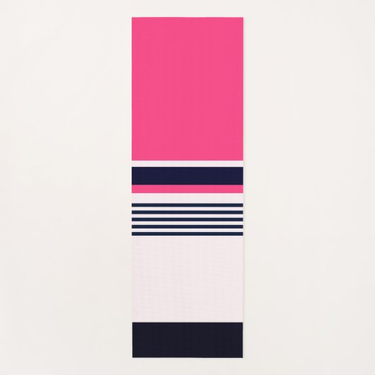 Roze pasteelstrepen yogamat (Voorkant)