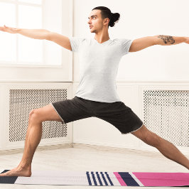 Roze pasteelstrepen yogamat