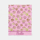 Roze pasteitekleeg fleece deken (Voorkant)