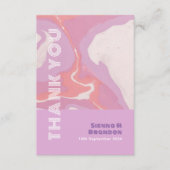 Roze Pastel Abstract Art Bruiloft Dank u Kaart (Voorkant)