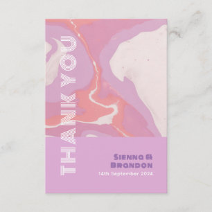 Roze Pastel Abstract Art Bruiloft Dank u Kaart