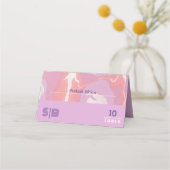 Roze Pastel Abstract Art Bruiloft Gevouwen Plaats  (Voorkant)