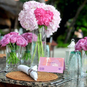 Roze Pastel Abstract Art Bruiloft Gevouwen Plaats 