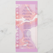 Roze Pastel Abstract Art Trouwprogramma Programma (Achterkant)