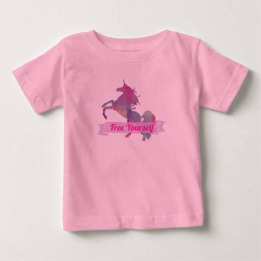 Roze Pastel Abstract Eenhoorn Silhouet (Voorkant)