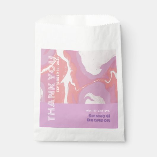 Roze Pastel Abstracte Kunst Bruiloft Favor Bag Bedankzakje (Voorkant)