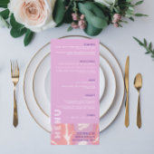 Roze Pastel Abstracte Kunst Bruiloft Menu