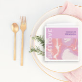 Roze Pastel Abstracte kunst bruiloft servetten