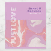 Roze Pastel Abstracte Kunst Bruiloft Wijn Label Wijn Etiket (Enkel label)