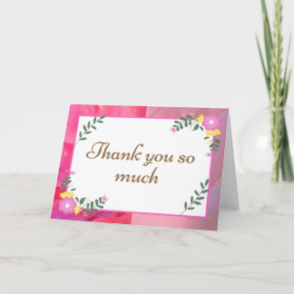 Roze Pastel Bloemen Bedankt Kaart