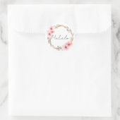 Roze pastel bloemenmahalo dank u sticker (Tas)