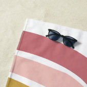 Roze pastel Boho Rainbow Name Beach Towel Strandlaken (In situ)